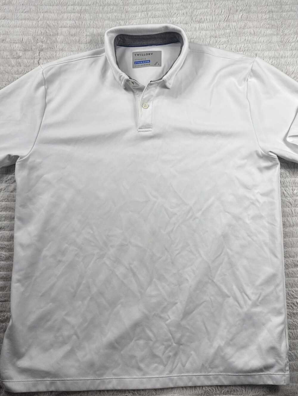 Twillory‎ Shirt Mens Large White Polo Polyester Athleisure EUC Nice Golf Work